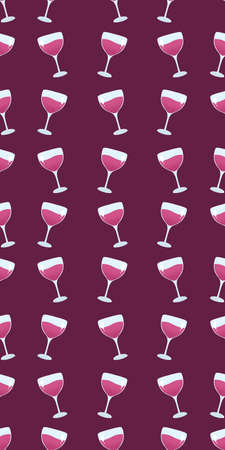 pattern with glasses with wineの写真素材