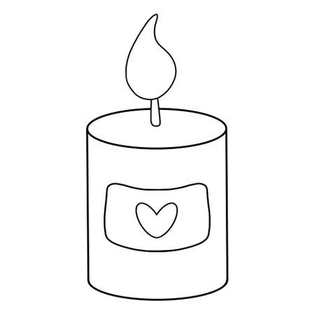 coloring page - cute winter illustration with candleの写真素材
