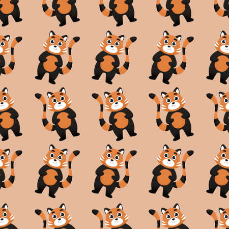 baby pattern - cute red pandaの写真素材