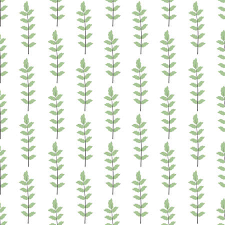 flower pattern - cute light green plant leaves on a light background