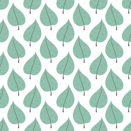 flower pattern - cute green plant leaves on a white backgroundの写真素材