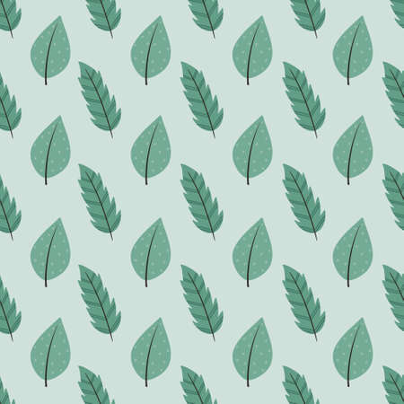 flower pattern - cute plant leaves on a green backgroundの写真素材