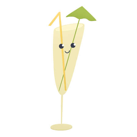 cute summer illustration for kids - smoothie glassの写真素材