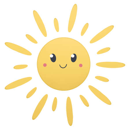 cute summer illustration for kids - smiling sunの写真素材