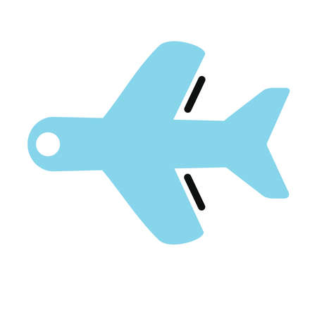 Flat flying plane isolated icon. Travel iconのイラスト素材