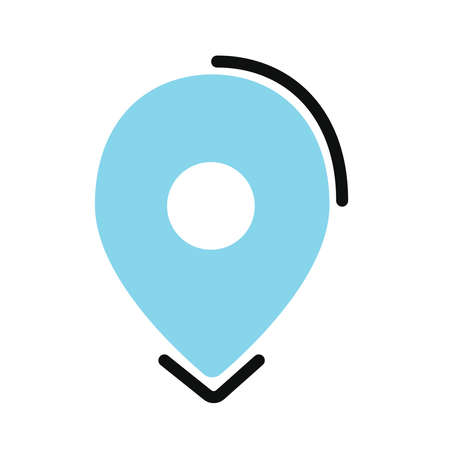 Flat geolocation blue icon. Vector travel iconのイラスト素材