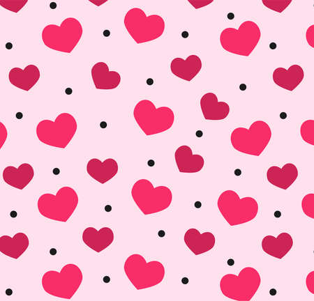 Seamless red hearts love pattern Valentines Dayのイラスト素材