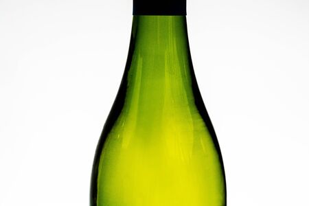 wine bottle, a silhouette of a white wine bottle showing the shape of the bottle.の写真素材