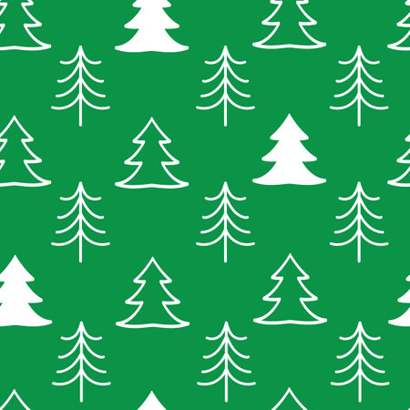 Vector Christmas trees seamless pattern background. Perfect for fabric, scrapbooking, wallpaper projects.のイラスト素材