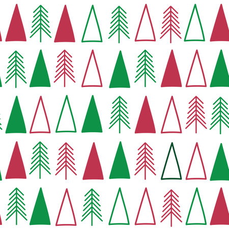 Vector Christmas trees seamless pattern background. Perfect for fabric, scrapbooking, wallpaper projects.のイラスト素材