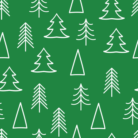 Vector Christmas trees seamless pattern background. Perfect for fabric, scrapbooking, wallpaper projects.のイラスト素材