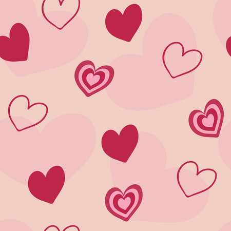 Vector hearts pattern background. Perfect for fabric, scrapbooking, wallpaper projects.のイラスト素材