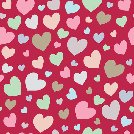 Vector hearts pattern background. Perfect for fabric, scrapbooking, wallpaper projects.のイラスト素材