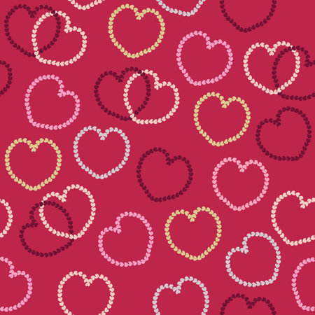 Vector hearts pattern background. Perfect for fabric, scrapbooking, wallpaper projects.のイラスト素材