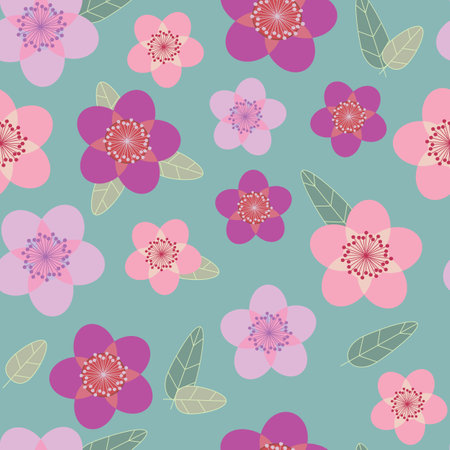 Vector flowers pattern background. Perfect for fabric, scrapbooking, wallpaper projectsのイラスト素材