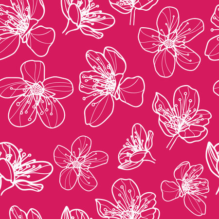 Vector flowers pattern background. Perfect for fabric, scrapbooking, wallpaper projectsのイラスト素材