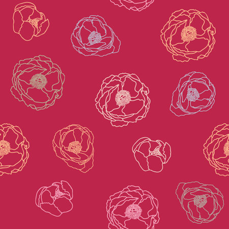 Vector flowers pattern background. Perfect for fabric, scrapbooking, wallpaper projectsのイラスト素材