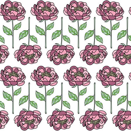 Vector flowers pattern background. Perfect for fabric, scrapbooking, wallpaper projectsのイラスト素材