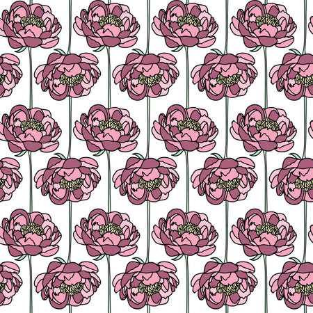 Vector flowers pattern background. Perfect for fabric, scrapbooking, wallpaper projectsのイラスト素材