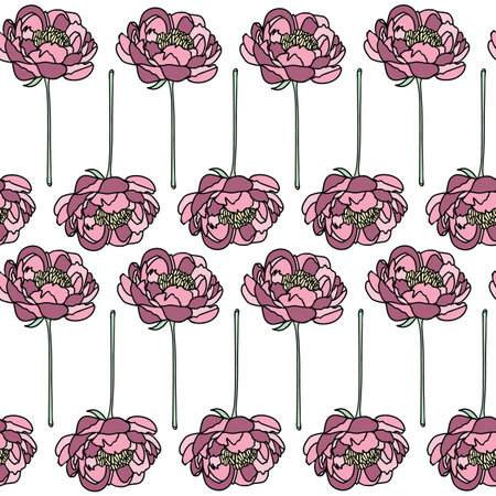Vector flowers pattern background. Perfect for fabric, scrapbooking, wallpaper projectsのイラスト素材