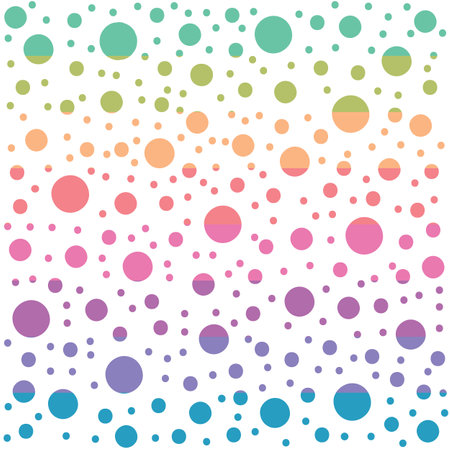Vector rainbow circles pattern background. Perfect for fabric, scrapbooking, wallpaper projectsのイラスト素材
