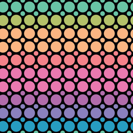 Vector rainbow circles pattern background. Perfect for fabric, scrapbooking, wallpaper projectsのイラスト素材