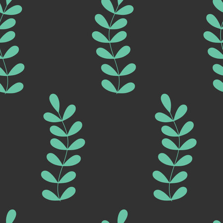 Vector branch with leaves seamless pattern background. Perfect for fabric, scrapbooking, and wallpaper projects.のイラスト素材