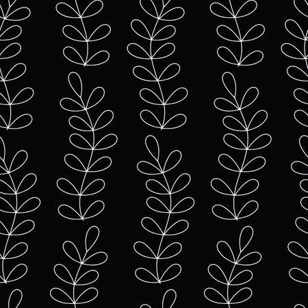 Vector branch with leaves seamless pattern background. Perfect for fabric, scrapbooking, and wallpaper projects.のイラスト素材