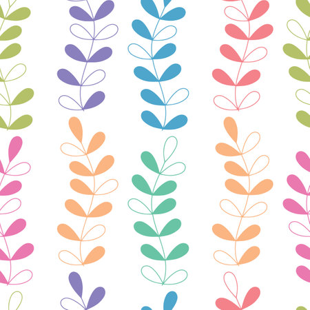 Vector branch with leaves seamless pattern background. Perfect for fabric, scrapbooking, and wallpaper projects.のイラスト素材
