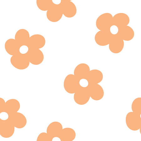 Vector orange flowers seamless pattern background. Perfect for fabric, scrapbooking, and wallpaper projects.のイラスト素材