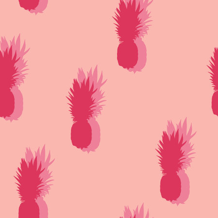 Vector juicy pineapples seamless pattern background. Perfect for fabric, scrapbooking and wallpaper projects.のイラスト素材