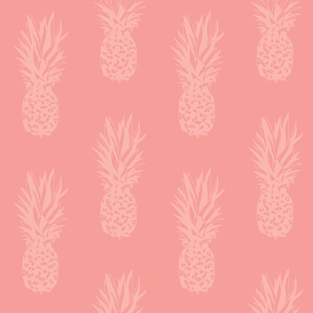 Vector pastel pineapples seamless pattern background. Perfect for fabric, scrapbooking and wallpaper projects.のイラスト素材