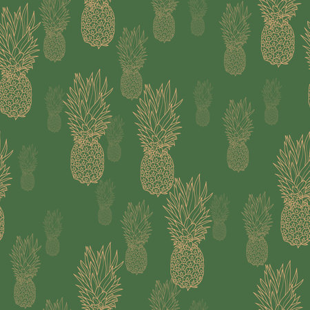 Vector silhouette pineapples seamless pattern background. Perfect for fabric, scrapbooking and wallpaper projects.のイラスト素材