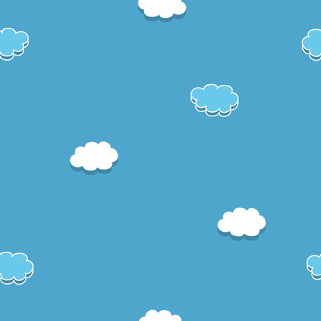 Vector blue sky with clouds pattern background.のイラスト素材