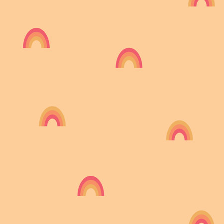 Vector abstract childish rainbows repeating pattern background.のイラスト素材