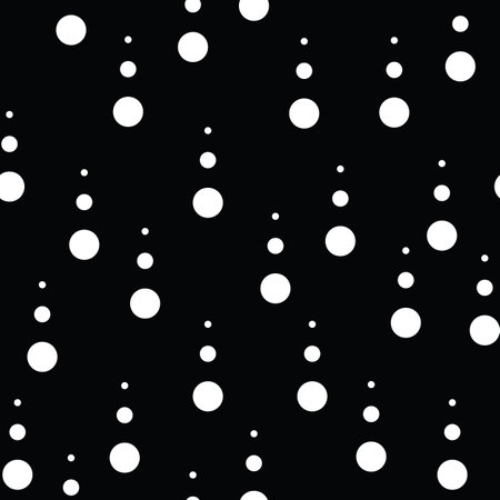 Vector white polka dots pattern black background. Perfect for fabric, scrapbooking, wallpaper projectsのイラスト素材