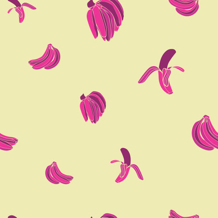 Vector abstract tropic bananas repeating pattern background.のイラスト素材