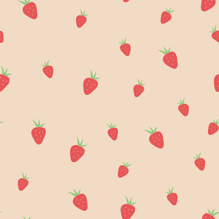 Vector abstract strawberries repeating pattern background.のイラスト素材