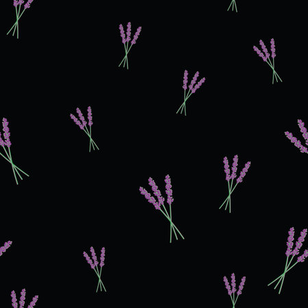 Vector purple lavender seamless pattern background. Perfect for fabric, scrapbooking, and wallpaper projects.のイラスト素材