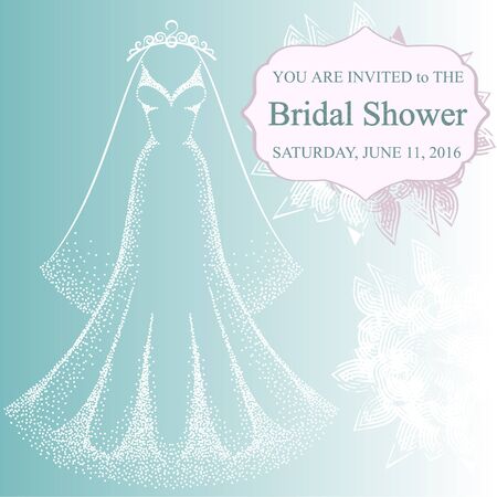 illustration of the pretty wedding dressのイラスト素材