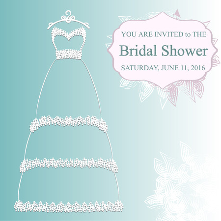 illustration of the pretty wedding dressのイラスト素材