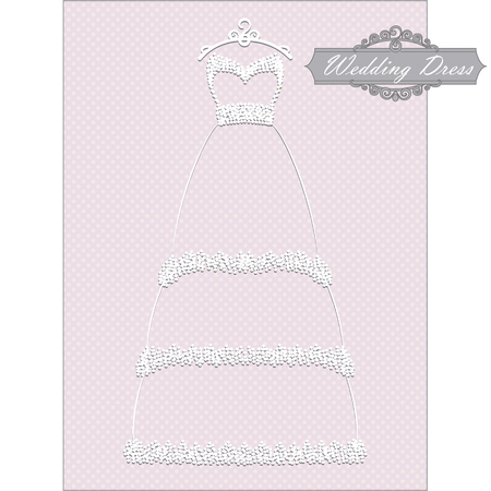 illustration of the pretty wedding dressのイラスト素材