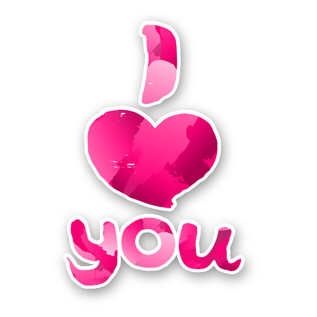 I Love you. Valentine's card. Handwritten Love background with shadow for your designのイラスト素材