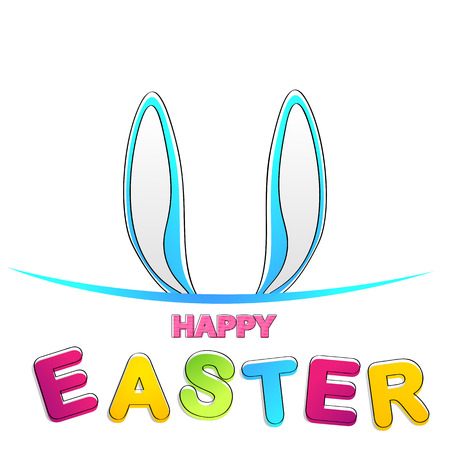 Happy Easter. Vector Greeting Card with rabbit earsのイラスト素材