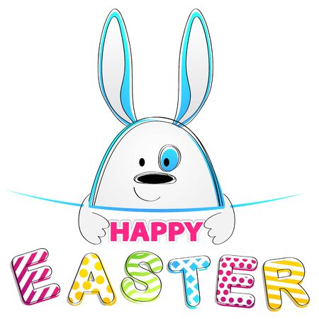 Easter Bunny. Vector Greeting Card with rabbit.のイラスト素材
