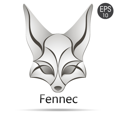 Fennec Fox head logo. Stock vectorのイラスト素材