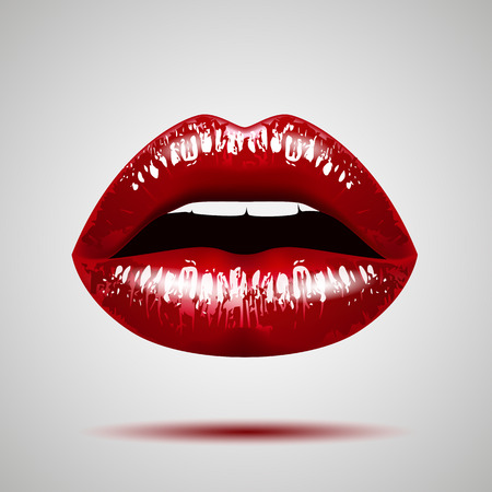 Chic Red lips. Vector illustrationのイラスト素材
