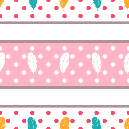 Seamless feather pattern. Colorful feathers background for your designのイラスト素材