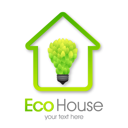 Eco House Vector. Green homeのイラスト素材