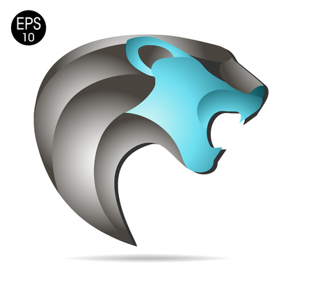 Roaring Black Panther icon. Color Vector illustrationのイラスト素材